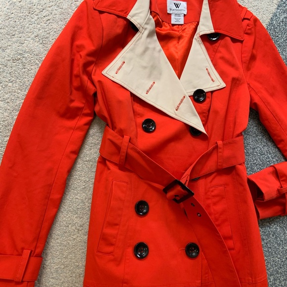 Worthington Orange Red Pea Coat - Picture 2 of 7